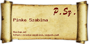 Pinke Szabina névjegykártya